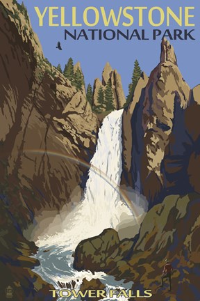 Framed Yellowstone Tower Falls Print