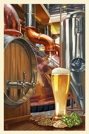 Framed Beer Distillery Print