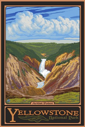 Framed Artis Point Yellowstone Park Print