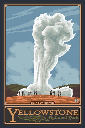 Framed Old Faithful Yellowstone Park Ad Print