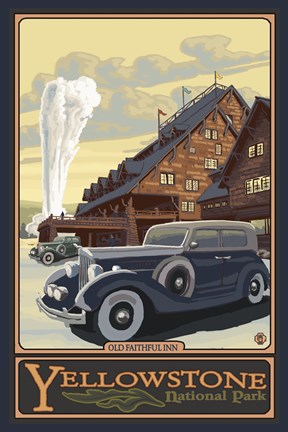Framed Old Faithful Inn Yellowstone Ad Print