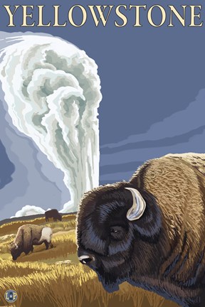 Framed Yellowstone Rams In Field Print