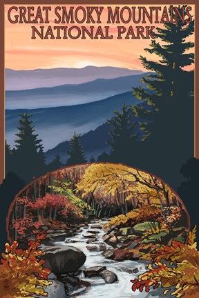 Framed Great Smoky Mountains Fall Park Print