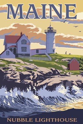 Framed Nubble Lighthouse Ad Print