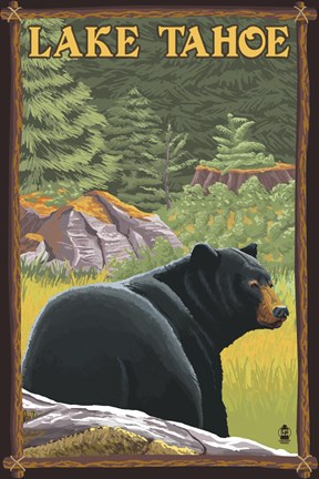 Framed Lake Tahoe Bear Print