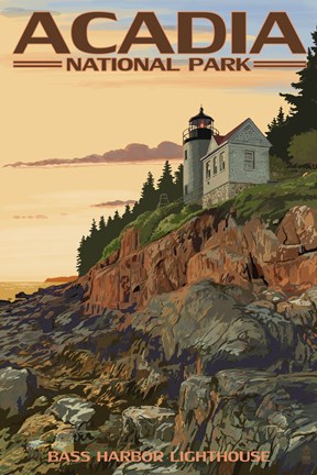 Framed Acadia Park Bass Harbor Lighthouse Print