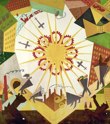 Framed Mystery Bouffe Stage Design, 1919 Print