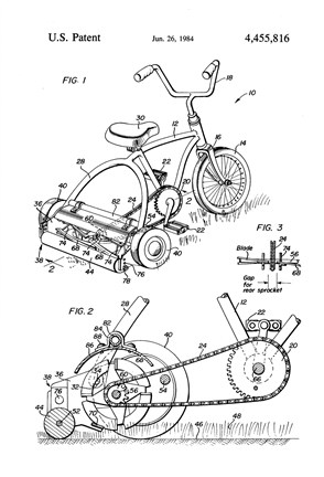 Framed Pedal Operated Mower, No Fossil Fuels Used Print