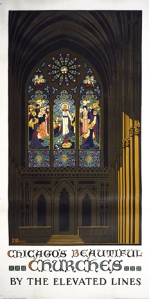 Framed Chicago&#39;s Beautiful Churches Print