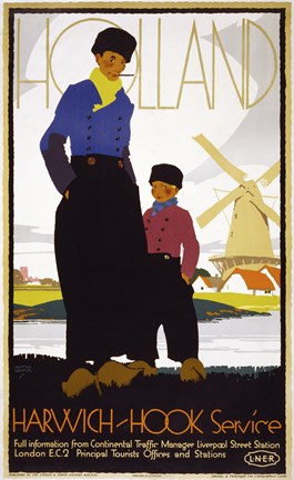 Framed Holland, Harwich-Hook Service Print