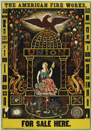 Framed American Fire Works, For Sale Here Print