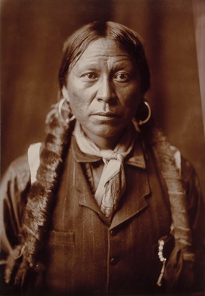 Framed Jicarilla Man, by Edward Curtis Print