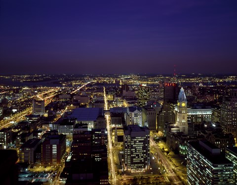 Framed Aerial View, Philadelphia, Pennsylvania Print