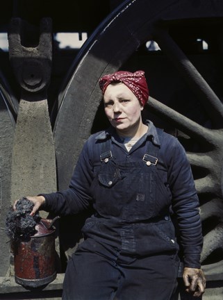 Framed Railroad Wiper at Roundhouse, Clinton, Iowa Print