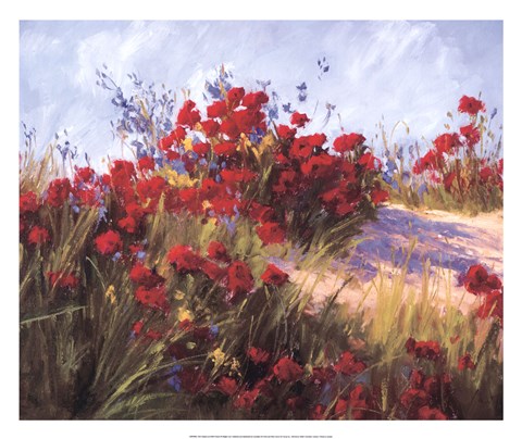 Framed Red Poppies and Wild Flowers Print