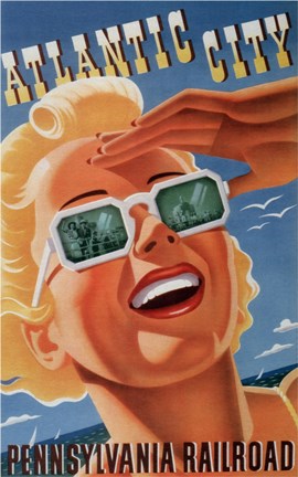 Framed Atlantic City Sunglasses Print