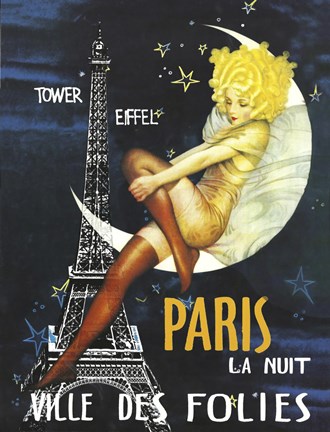 Framed Paris Moon Print