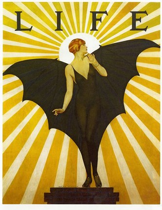 Framed Life Magazine Cover Bat Girl Yellow Print
