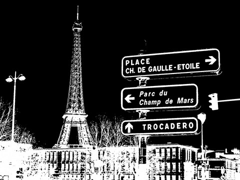 Framed Photograph of street signs in Paris - Black Print