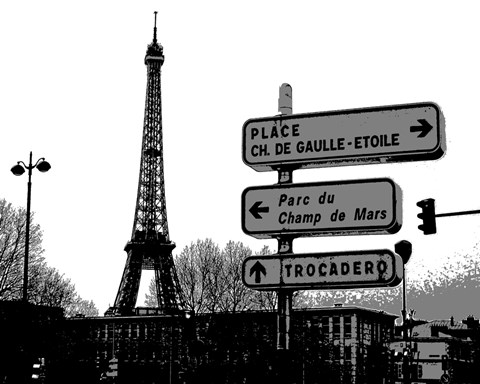 Framed Photograph of street signs in Paris Print