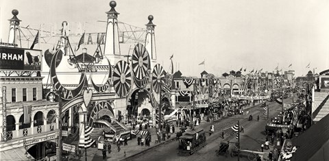 Framed Luna Park Surf Avenue Print