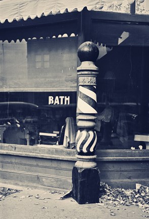 Framed Barber Pole Print