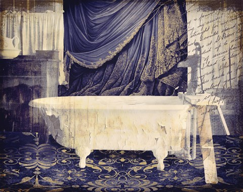 Framed De Bain Bleu Print