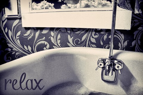 Framed Relax In Blue Print