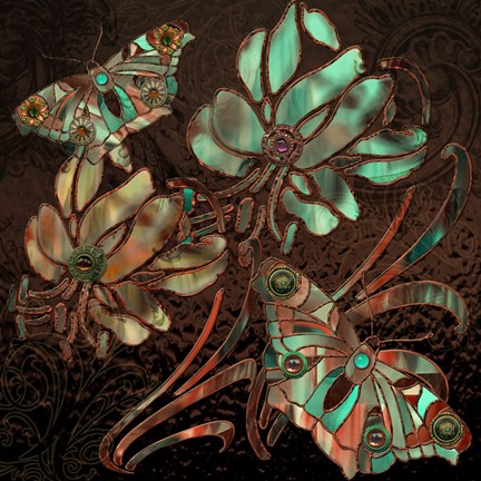 Framed Copper Butterflies Print