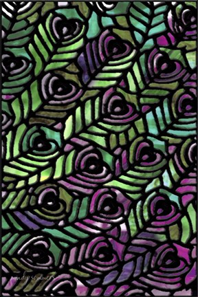 Framed Peacock Pattern Print