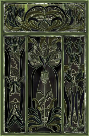 Framed Green Window Print