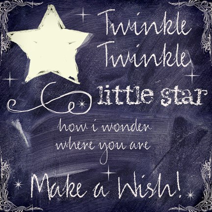 Framed Chalkboard Nursery Rhymes I Print