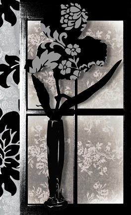 Framed Asian Iris in Window Print