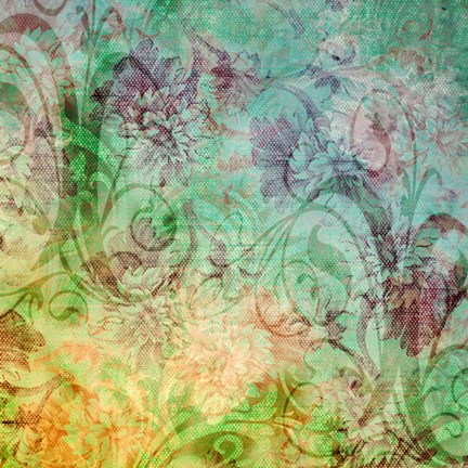 Framed Hat Pattern Colorized Redux I Print