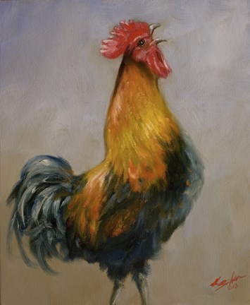 Framed Rooster 1 Print