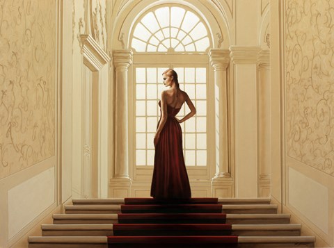 Framed All in Red Print