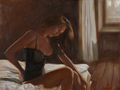 Framed Black Lace Print