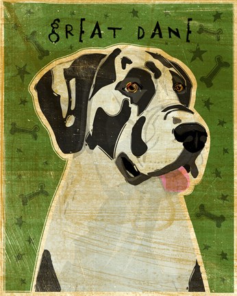 Framed Harlequin Great Dane 2 Print