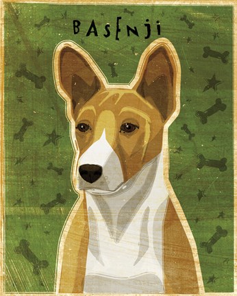 Framed Basenji - Red Print