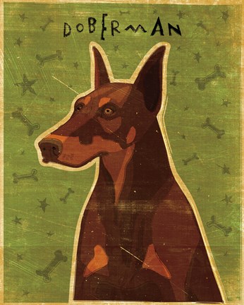 Framed Doberman - Red Print