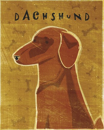 Framed Dachshund (red) Print