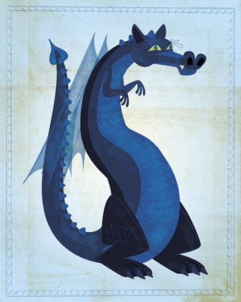 Framed Blue Dragon Print