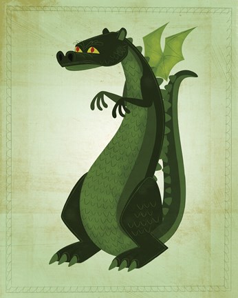 Framed Green Dragon Print