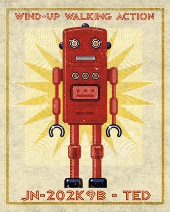Framed Ted Box Art Robot Print