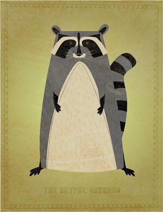 Framed Artful Raccoon Print