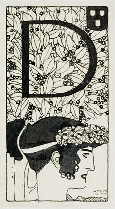 Framed Initial &quot;&quot;D&quot;&quot;  Used In The Third Issue Of &quot;&quot;Ver Sacrum&quot;&quot;, 1898 Print