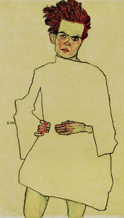 Framed Selfportrait With Shirt, 1910 Print