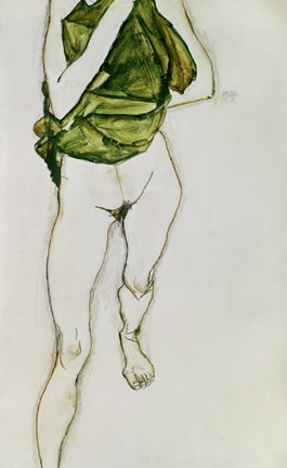 Framed Striding Torso In Green Shirt, 1913 Print