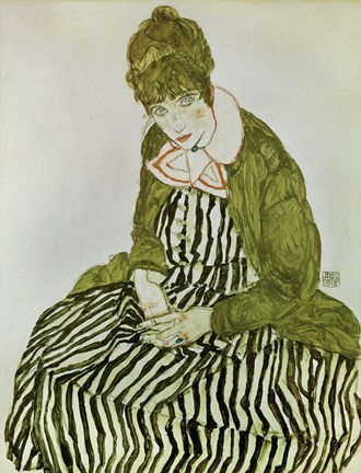 Framed Edith Schiele Seated, 1915 Print