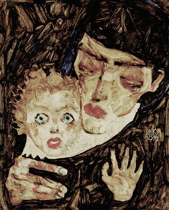 Framed Mother And Child II, 1912 Print